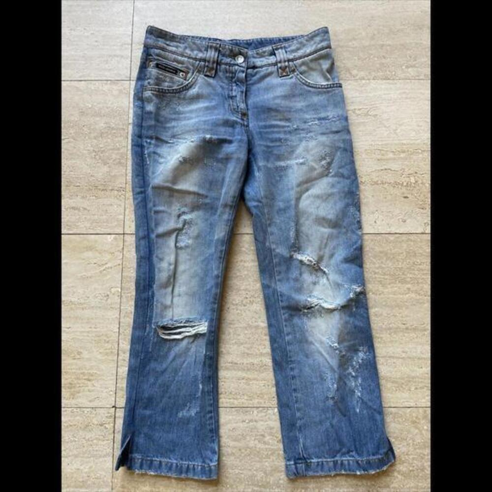 Dolce & Gabbana Distressed Blue Denim Jeans